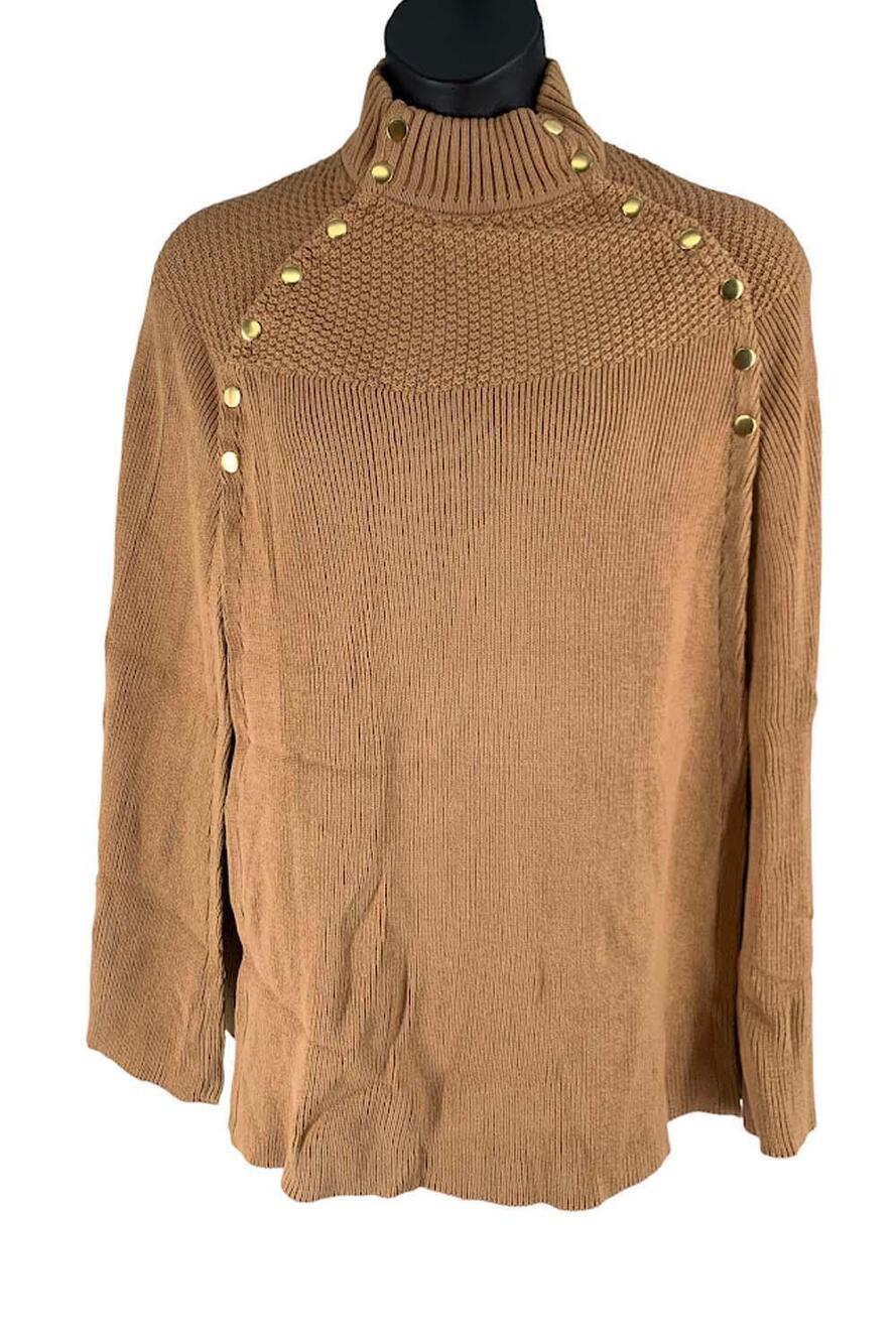 G.I.L.I. Sweater Cape with Button Detail Camel - Regular
